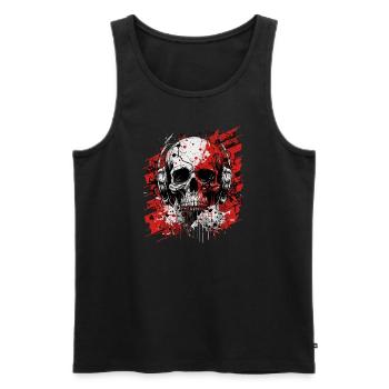 Zombie skull Disc Jockey - Men's Premium Organic Tank Top - black - Front - AI Model Male 178 light (178cm)