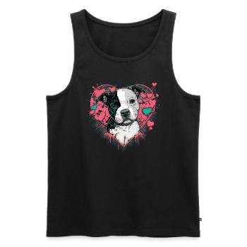 American Staffordshire Terrier - Débardeur bio Premium Homme - noir - Devant - Michal (187cm)
