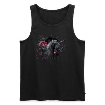 Rose and Unicorn - Men's Premium Organic Tank Top - black - Front - AI Model Male 178 light (178cm)
