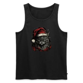 Maine Coon Weihnachten - Männer Premium Bio Tank Top - Schwarz - Vorne - Michal (187cm)