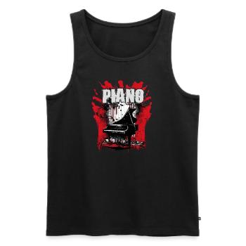 Piano - Débardeur bio Premium Homme - noir - Devant - AI Model Male 178 light (178cm)