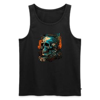 Zombie Disc Jockey - Men's Premium Organic Tank Top - black - Front - AI Model Male 178 light (178cm)