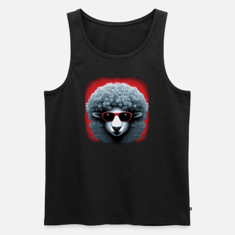Flowerpower Sheep - Männer Premium Bio Tank Top - Schwarz