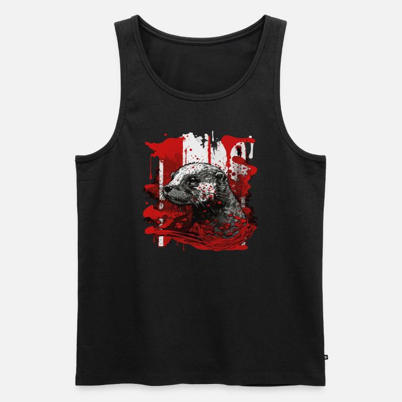 Fischotter - Männer Premium Bio Tank Top - Schwarz