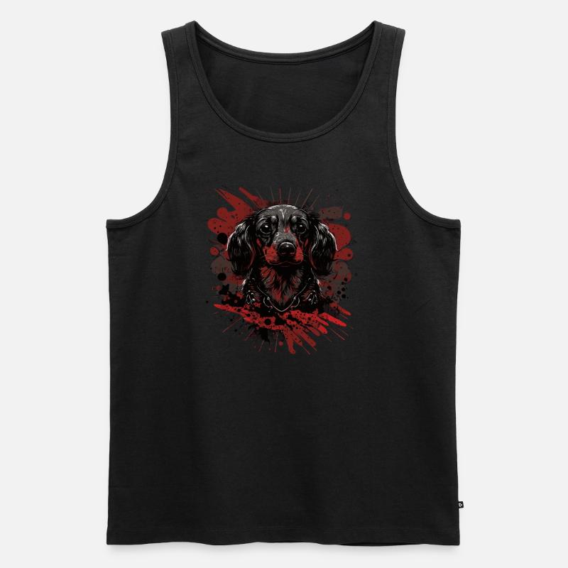Dackel Welpe - Männer Premium Bio Tank Top - Schwarz
