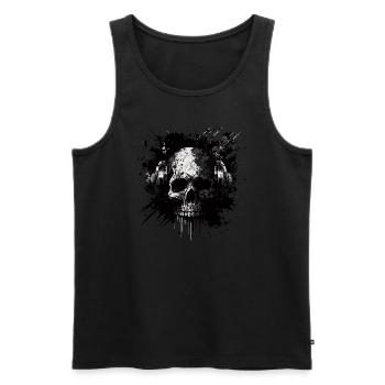 Zombie skull Disc Jockey - Men's Premium Organic Tank Top - black - Front - AI Model Male 178 light (178cm)
