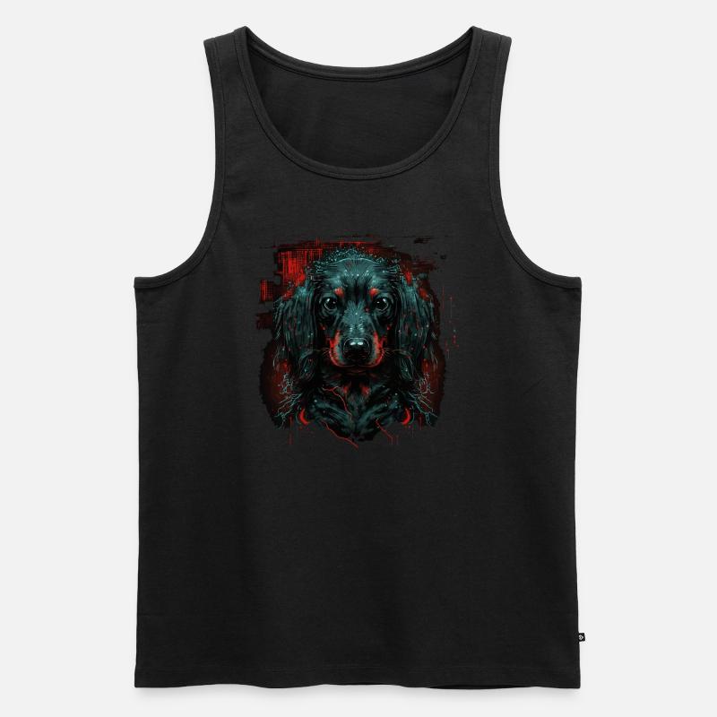 Dackelwelpe - Männer Premium Bio Tank Top - Schwarz