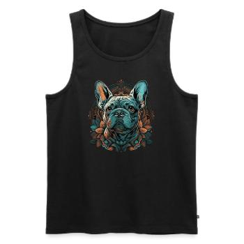 Bouledogue français - Débardeur bio Premium Homme - noir - Devant - Michal (187cm)