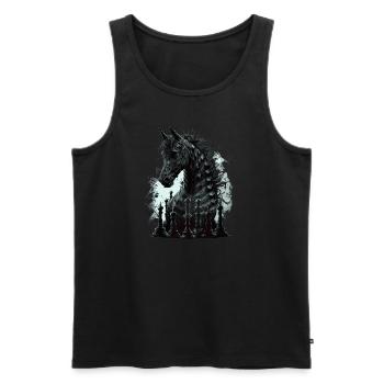 Cheval d’échecs chevalier - Débardeur bio Premium Homme - noir - Devant - Michal (187cm)