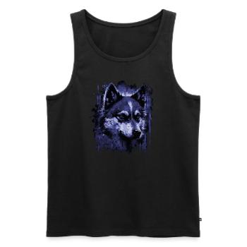 Husky Dog - Männer Premium Bio Tank Top - Schwarz - Vorne - Michal (187cm)