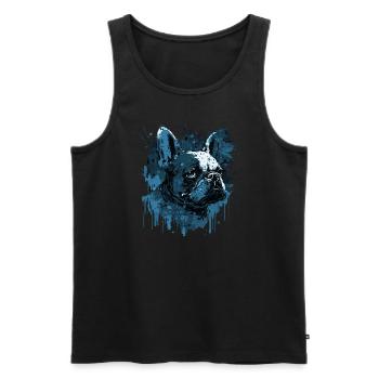 Bouledogue français - Débardeur bio Premium Homme - noir - Devant - Michal (187cm)