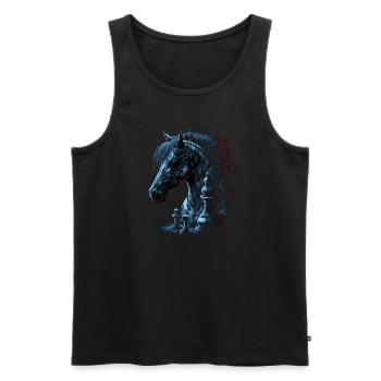 Cheval d’échecs chevalier - Débardeur bio Premium Homme - noir - Devant - Michal (187cm)