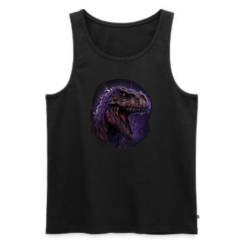 T-Rex looks angry - Men's Premium Organic Tank Top - black - Front - AI Model Male 178 light (178cm)