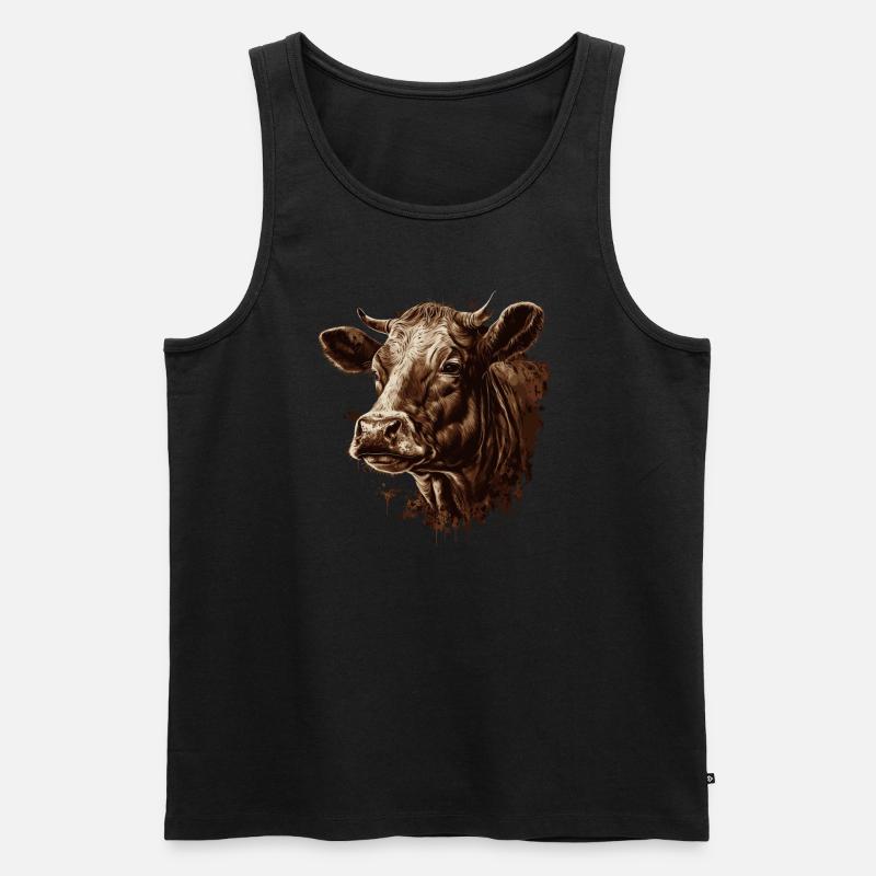 Eine Kuh - Männer Premium Bio Tank Top - Schwarz