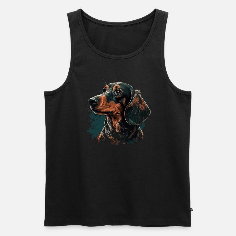 Dackel - Männer Premium Bio Tank Top - Schwarz