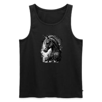 Cheval d’échecs chevalier - Débardeur bio Premium Homme - noir - Devant - Michal (187cm)