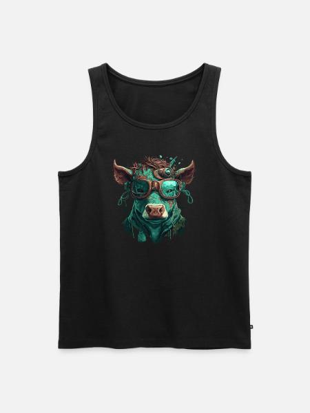A steampunk cow - Men's Premium Organic Tank Top - black
