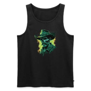 Untoter Cowboy - Männer Premium Bio Tank Top - Schwarz - Vorne - Michal (187cm)