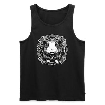 Meerschweinchen mit Ornamenten - Männer Premium Bio Tank Top - Schwarz - Vorne - Michal (187cm)