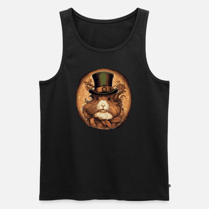 Steampunk Meerschweinchen - Männer Premium Bio Tank Top - Schwarz