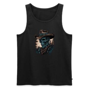 Zombie Cowboy - Männer Premium Bio Tank Top - Schwarz - Vorne - Michal (187cm)