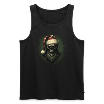 Zombie mit Weihnachtsmütze - Männer Premium Bio Tank Top - Schwarz - Vorne - Michal (187cm)