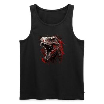 T-Rex de mauvaise humeur - Débardeur bio Premium Homme - noir - Devant - Michal (187cm)