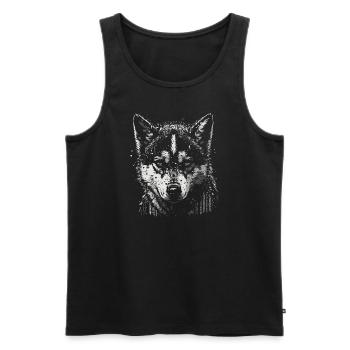 Husky puppy - Men's Premium Organic Tank Top - black - Front - Michal (187cm)