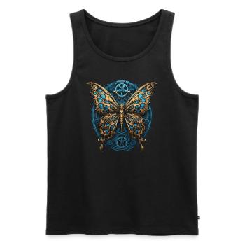 Papillon machine - Débardeur bio Premium Homme - noir - Devant - Michal (187cm)