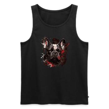 Französische Bulldogge - Männer Premium Bio Tank Top - Schwarz - Vorne - Michal (187cm)