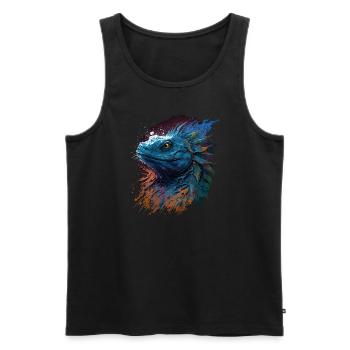 Murmure du dragon - Débardeur bio Premium Homme - noir - Devant - Michal (187cm)