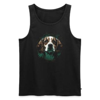 Beagle Hund - Männer Premium Bio Tank Top - Schwarz - Vorne - Michal (187cm)