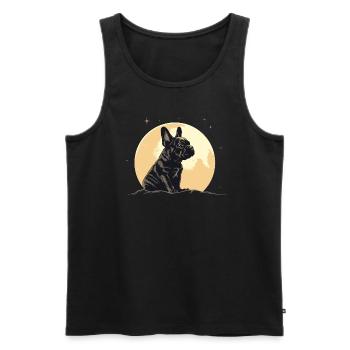Bouledogue français - Débardeur bio Premium Homme - noir - Devant - Michal (187cm)