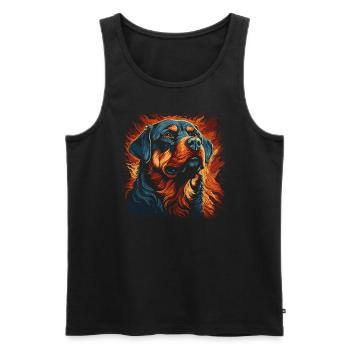 Chien Rottweiler - Débardeur bio Premium Homme - noir - Devant - Michal (187cm)