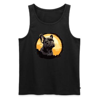 Bouledogue français - Débardeur bio Premium Homme - noir - Devant - Michal (187cm)