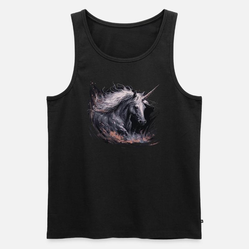Einhorn - Männer Premium Bio Tank Top - Schwarz