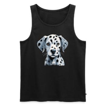 Chiot dalmatien mignon - Débardeur bio Premium Homme - noir - Devant - Michal (187cm)
