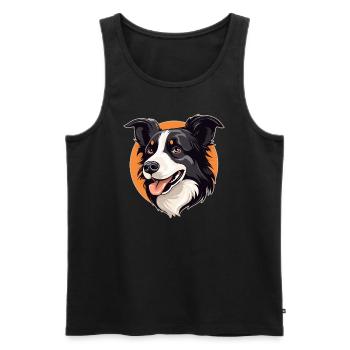 Border Collie - Débardeur bio Premium Homme - noir - Devant - Michal (187cm)