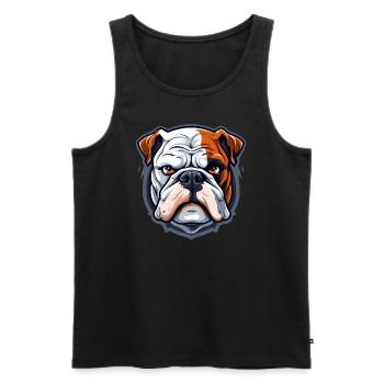 Coole Englische Bulldogge - Männer Premium Bio Tank Top - Schwarz - Vorne - Michal (187cm)