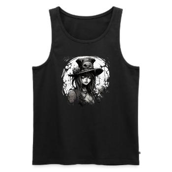 Emo Horrorpunk Fille - Débardeur bio Premium Homme - noir - Devant - AI Model Male 178 light (178cm)