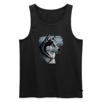 Husky Dog - Männer Premium Bio Tank Top - Schwarz - Vorne - Michal (187cm)