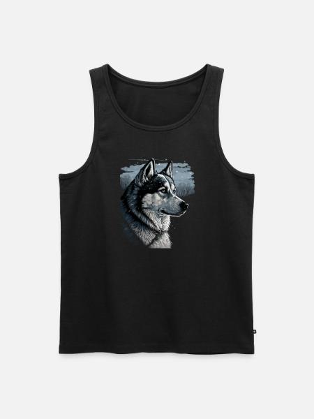 Husky Dog - Männer Premium Bio Tank Top - Schwarz