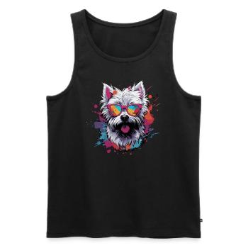 Cool West Highland White Terrier - Men's Premium Organic Tank Top - black - Front - Michal (187cm)