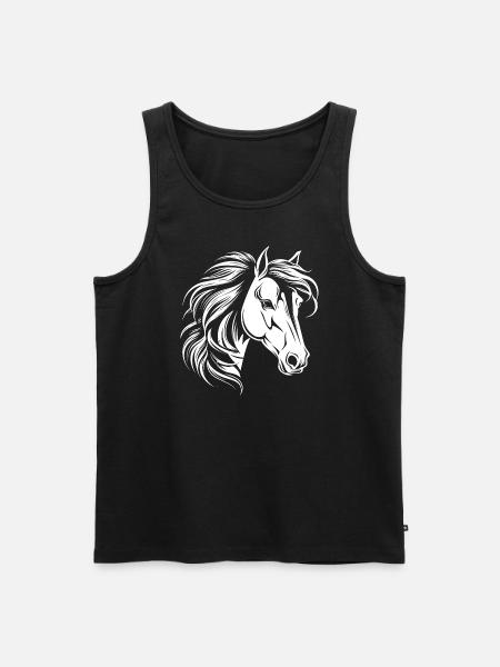 Pferdeportrait - Männer Premium Bio Tank Top - Schwarz