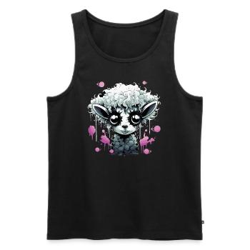Lustiges Grufti Schaf - Männer Premium Bio Tank Top - Schwarz - Vorne - AI Model Male 178 light (178cm)