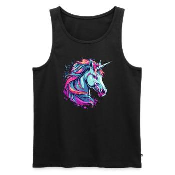 Licorne - Débardeur bio Premium Homme - noir - Devant - Michal (187cm)