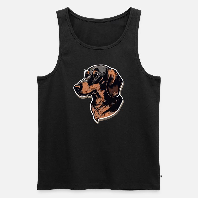 Dackel - Männer Premium Bio Tank Top - Schwarz