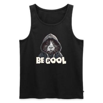Cooles Meerschweinchen mit Kapuze - Männer Premium Bio Tank Top - Schwarz - Vorne - AI Model Male 178 light (178cm)