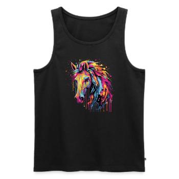 L’amour des chevaux - Débardeur bio Premium Homme - noir - Devant - Michal (187cm)