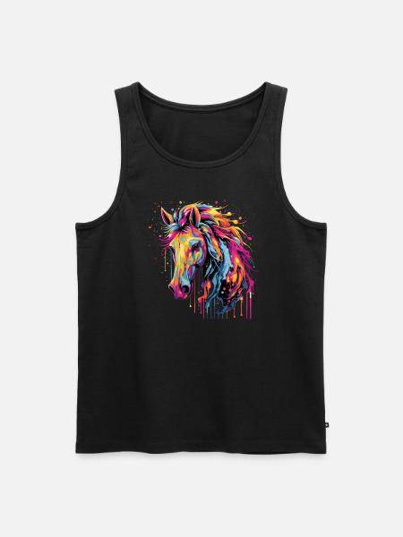 Pferdeliebe - Männer Premium Bio Tank Top - Schwarz